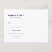 スパニッシュタイル イエロー ネイビー ウェディング  RSVP 料理選択 インビテーションポストカード (裏面)