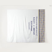 スパニッシュネイビーイエロータイルシャワー写真背景 v3 タペストリー (正面(横))