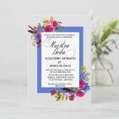 スパニッシュボールドウォーターカラー  私たちの結婚式 招待状 (スタンド正面)