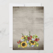 スパニッシュ ウェディング サンフラワー ワインレッド 私たちの結婚式 招待状 (裏面)