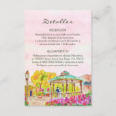 スパニッシュ、ウォータカラー オールドタウン キオスク メキシコ ウェディング エンクロージャーカード (正面)