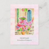 スパニッシュ、ウォータカラー オールドタウン キオスク メキシコ ウェディング エンクロージャーカード (裏面)