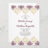 スパニッシュ タイル パターン 結婚式の招待状 招待状 (正面/裏面)