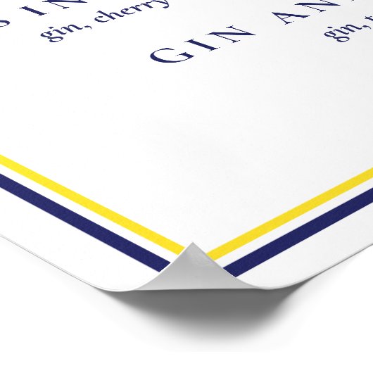 スパニッシュ ネイビー イエロー タイル シグネチャー カクテル V1 ポスター (角)