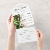 スパニッシュ、ハシエンダ & ホワイトダヴ メキシカン ウェディング オールインワン招待状 (貼ってはがせる)