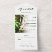 スパニッシュ、ハシエンダ & ホワイトダヴ メキシカン ウェディング オールインワン招待状 (内側)