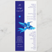 スパニッシュ、ボホ ブルー ハミングバード メキシカン ウェディング プログラム (裏面)