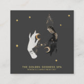 *~*スパハンズスターズムーンミスティック金ゴールドパーム葉 スクエア名刺 (正面)