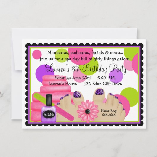 スパバースデーパーティ招待状 招待状 (正面)