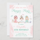 スパパンパーパーティーガール誕生日 招待状 (正面)