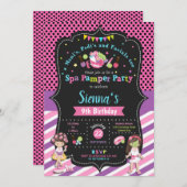 スパパンパーパーティー誕生日招待状ガールズ 招待状 (正面/裏面)