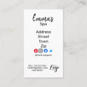 スパパンパー自身美しいサロンヘルスクラブ 名刺 (裏面)