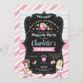 スパパンプァーティー誕生日招待状 女の子 招待状 (正面/裏面)