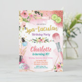 スパパーティの招待状。女の子の誕生日パーティーフローラ 招待状 (スタンド正面)