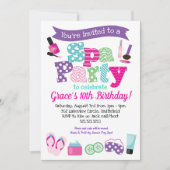 スパパーティの招待状-子供の誕生日スパパーティー 招待状 (正面)