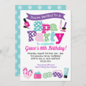 スパパーティの招待状-子供の誕生日スパパーティー 招待状 (正面/裏面)