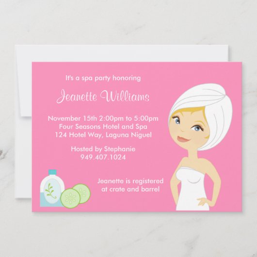 スパパーティの招待状 招待状 (正面)