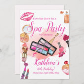 スパパーティの招待状、編集可能誕生日任意の年齢 セーブザデート (正面/裏面)