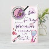 スパパーティの招待状、編集可能10誕生日 セーブザデート (スタンド正面)