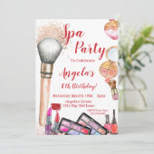 スパパーティの招待状、編集可能10誕生日 招待状 (スタンド正面)