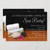 スパパーティーの招待状、サロンシーン ブラック/カラー 招待状 (正面/裏面)