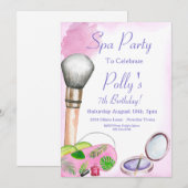 スパパーティーの招待状、編集可能な誕生日招待状 招待状 (正面/裏面)