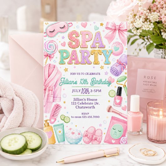 スパパーティーの誕生日会 | 女子会スパ 招待状