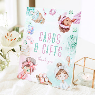 スパパーティーカードとギフトパステル誕生日 台座サイン