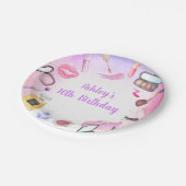 スパパーティーガールグラマーメイクアップ誕生日 ペーパープレート (アングル)