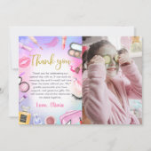 スパパーティーガールグラマー化粧誕生日写真 サンキューカード (正面)