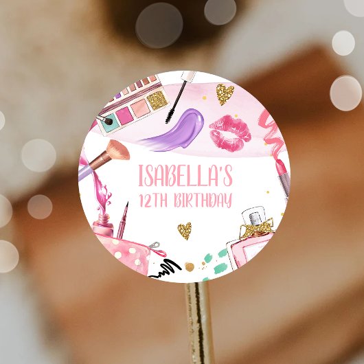 スパパーティーガールグラモールメイクアップバースデーパーティー ラウンドシール