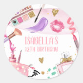 スパパーティーガールグラモールメイクアップバースデーパーティー ラウンドシール (正面)