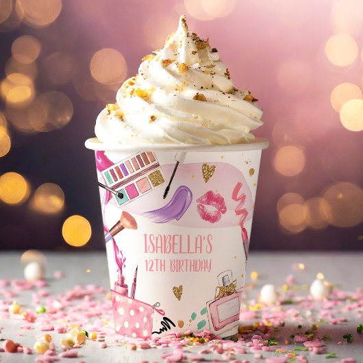 スパパーティーガールグラモールメイクアップバースデーパーティー 紙コップ