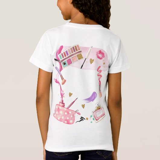 スパパーティーガールグラモールメイクアップバースデーパーティー Tシャツ (裏面)