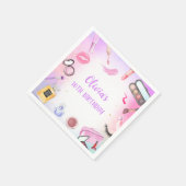 スパパーティーガールグラモールメイクアップ誕生日ナプキンス スタンダードカクテルナプキン (角)