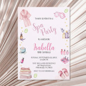 スパパーティーガール美しい水カラーグラム誕生日 招待状