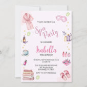 スパパーティーガール美しい水カラーグラム誕生日 招待状 (正面)