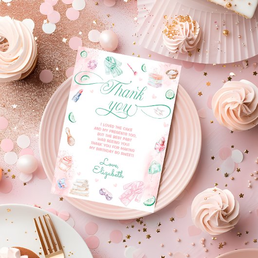 スパパーティーガール誕生日サンキューカード 招待状