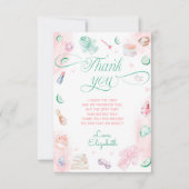 スパパーティーガール誕生日サンキューカード 招待状 (正面)