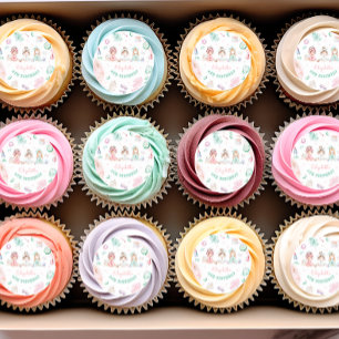 スパパーティーガール誕生日パステル ラウンドシール