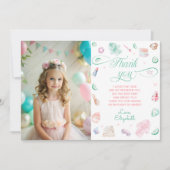 スパパーティーガール誕生日写真サンキューカード 招待状 (正面)
