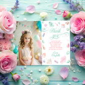 スパパーティーガール誕生日写真サンキューカード 招待状