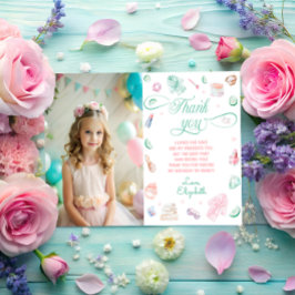 スパパーティーガール誕生日写真サンキューカード 招待状