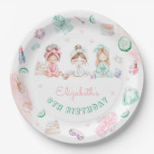 スパパーティーガール誕生日紙プレート ペーパープレート (正面)