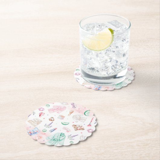 スパパーティーガール誕生日 ペーパーコースター (インサイチュ)