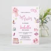 スパパーティーガール ビューティー ウォーターカラー グラム 誕生日 招待状 (スタンド正面)