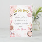 スパパーティーグラマーガールメイクアップ誕生日写真 サンキューカード (スタンド正面)