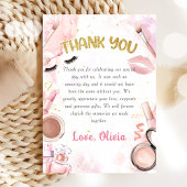 スパパーティーグラマーガールメイクアップ誕生日写真 サンキューカード