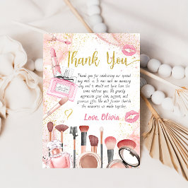 スパパーティーグラマーガールメイクアップ誕生日 サンキューカード