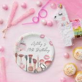 スパパーティーグラマーガールメイクアップ誕生日 ペーパープレート (パーティー)